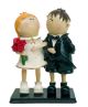 NOVIOS MODERNOS NOVIA CON RAMO DE ROSAS ROJAS C/12